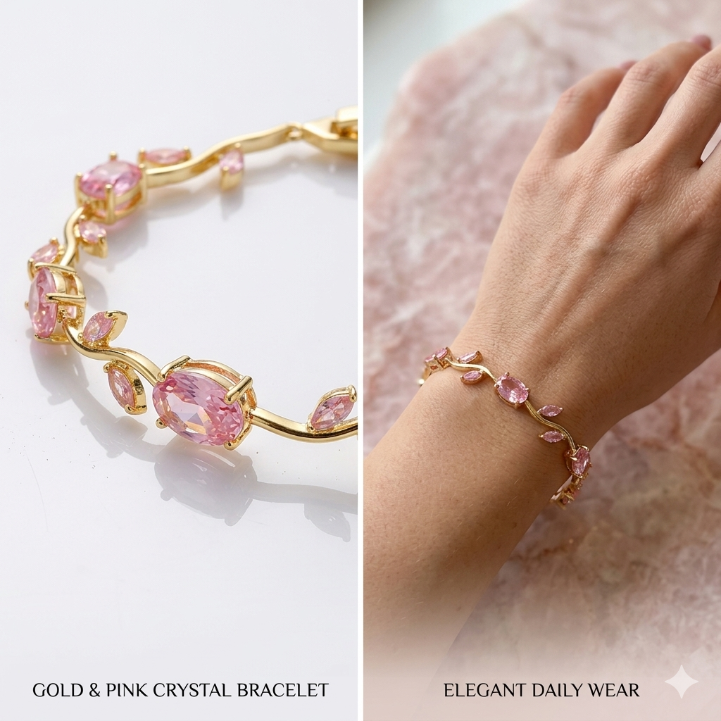 Bracelet - Dainty Rose Flower & Tulips